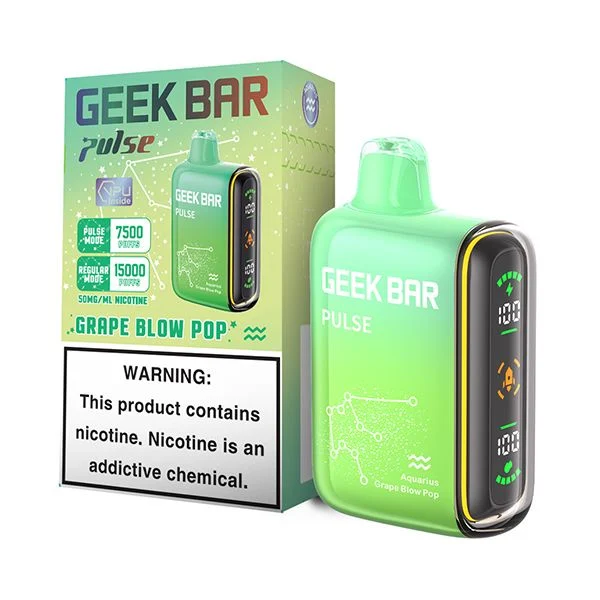 Grape Blow Pop Geek Bar Pulse 15000 Puffs Disposable Vape