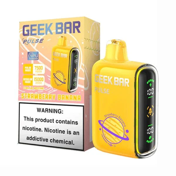 Strawberry Banana Geek Bar Pulse 15000 Puffs Disposable Vape