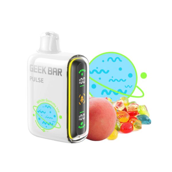 White Gummy Ice Geek Bar Pulse 15000 Puffs Disposable Vape