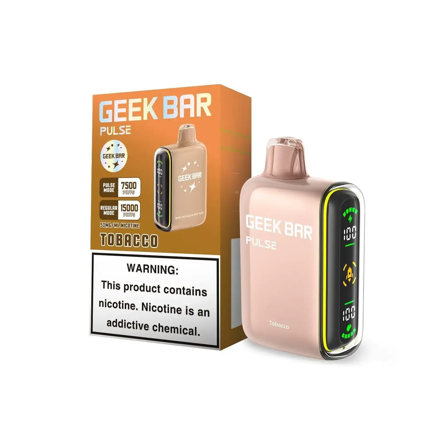 Tobacco Geek Bar Pulse 15000 Puffs Disposable Vape 1 Tobacco Geek Bar Pulse 15000 Puffs Disposable Vape