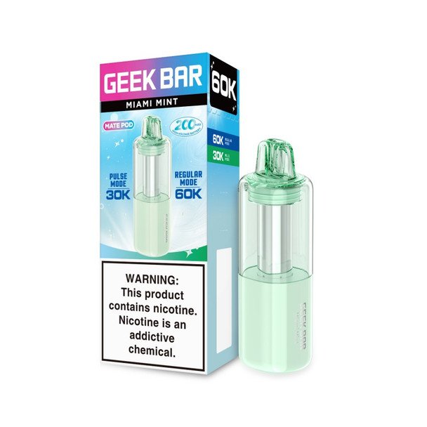 Miami Mint Geek Bar Mate Vape Pod 60K Puffs Disposable Vape 1 Miami Mint Geek Bar Mate Vape Pod