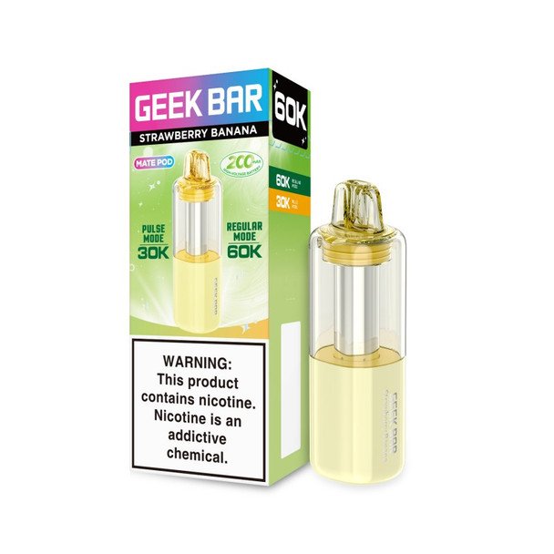 Strawberry Banana Geek Bar Mate Vape Pod 60K Puffs Disposable Vape 1 Strawberry Banana Geek Bar Mate Vape Pod