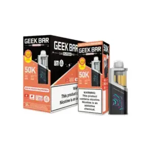 White Peach Raspberry Geek Bar Clio Platinum 50K- Disposable (POD ONLY)