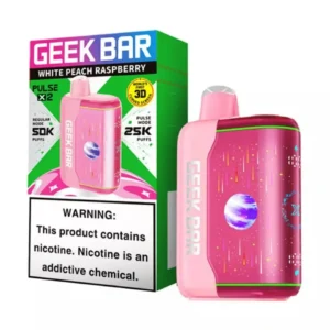 White Peach Raspberry Geek Bar Pulse X 2 50K Disposable